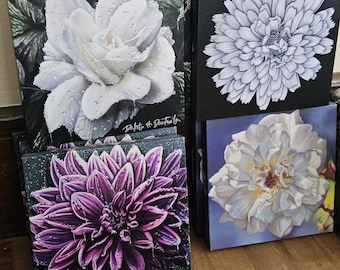 Old Stock Clearance - Flowers (8x8 inch canvases)