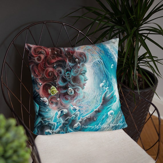 Mermaid Two Sided Pillow Paintings by set of two mermaid design shaped pillow