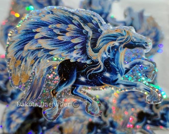 Pegasus Constellation - Holographic glitter waterproof sticker by Dakota Daetwiler