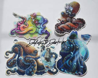 Octopus Stickers (multiple options) By Dakota Daetwiler
