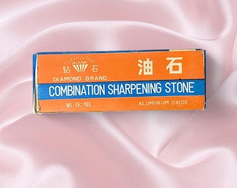 Vintage Diamond Brand Combination Sharpening Stone | Old Money Heirloom Tool | Mid Century Utility Decor | Man Cave Decor