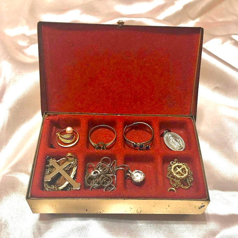 Vintage Gold Jewelry Box Etsy