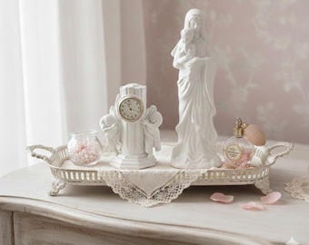 Vintage Virgin Mary Statue | Angel Decor | Religious Home Decor | Cottagecore Catholic Decor rococo Victorian home decor