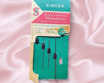 1950s Singer Hand Sewing Needles | Vintage Ephemera Packaging | Retro Sewing Supply | Junk Journal Scrapbooking Craft Decor vintage sewing