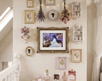Original Acrylic Painting | “Evening Ritual” | Romantic Regency Vanity Art | Coquette Cottagecore Decor | 5x7 Original Canvas