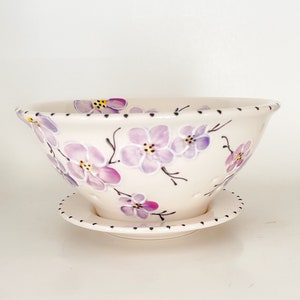 Berry bowl, berry colander, fruit bowl. Berry basket, hand painted ceramic fruit bowl