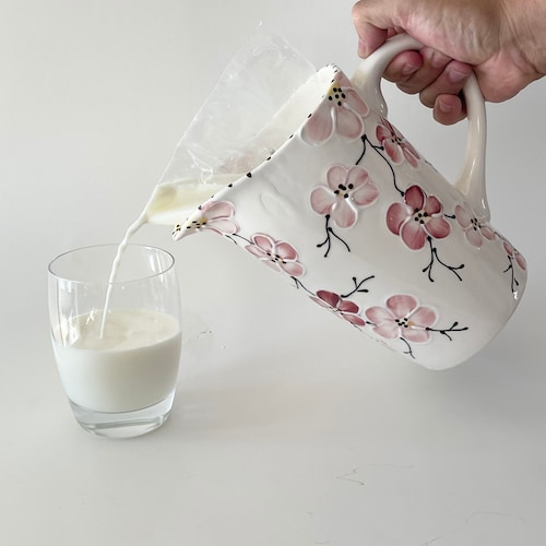 Handmade Ceramic Jug for Bags of Milk Milk Bag Holder Pink Etsy