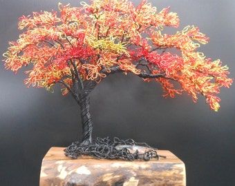 Wire Tree Sculpture, Fall Tree, Wire Tree, Wire Sculpture, Bonsai Tree, Copper Tree, Wire Bonsai, Memorial Tree, Photo Tree, Family Tree,