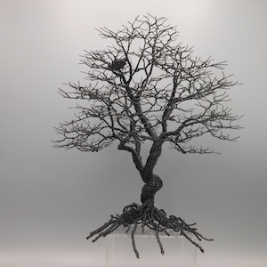 Wire Tree Sculpture, Wire Art, Wire Trees, Wire Sculpture, Bonsai Tree, Black Tree, Copper Trees, Wire Bonsai, Fall Trees, Memorial Tree