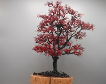 Wire Tree Sculpture, Red Maple Tree, Wire Trees, Wire Sculpture, Memorial Tree, Bonsai Trees, Copper Wire Trees, Wire Sculpture, Wire Art,
