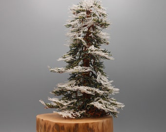 Wire Tree,Wire Tree Sculpture,Copper Tree,Bonsai Tree,Evergreen Tree,Pine Tree,Memorial Tree,Snow, Pine Tree with snow, Winter Tree,
