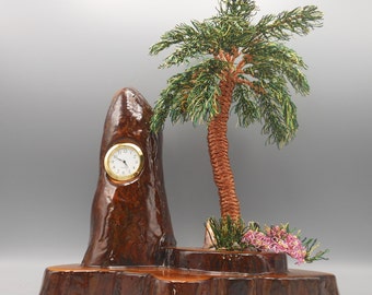 Wire Tree,Wire Tree Sculpture,Copper Tree,Bonsai Tree,Wire  Bonsai Tree,Memorial Tree,Wire Palm Tree,Palm Tree,Desk Clock,Tropical Tree,