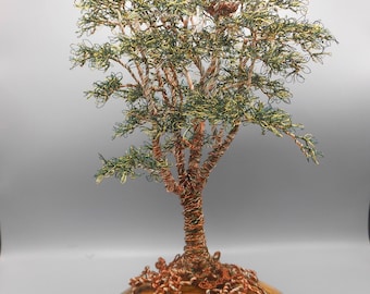 Wire Tree, Wire Tree Sculpture, Copper Tree, Bonsai Tree, Memorial Tree, Sycamore Tree, Lichtenburg Electricity Art, Bonsai Wire Tree, Nest,