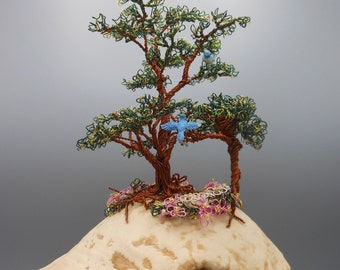 Wire Tree,Wire Tree Sculpture,Copper Tree,Bonsai Tree,Evergreen Tree,Pine Tree, Memorial Tree,Bird in a Tree,Blue Jay,Oak Tree,Maple Tree