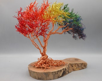 Wire Tree Sculpture,Wire Tree,Wire Art,Tree Sculpture,Metal Tree,Copper Tree,Trees,Rainbow Tree,Memorial Tree,Photo Tree,Pride,Wire Trees