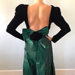 Velvet & taffeta gown