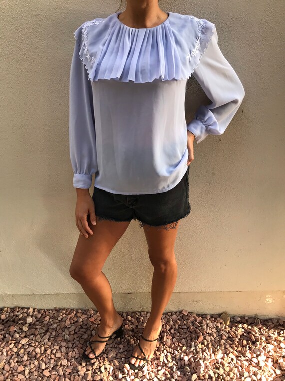 Lilac ruffle blouse