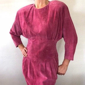 Fuschia suede dress