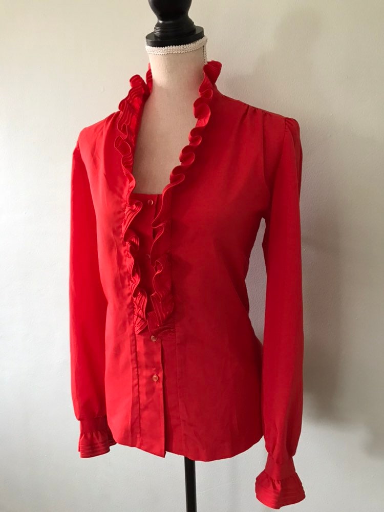 Classical Ruffle Classic Ruffle Blouse - Etsy