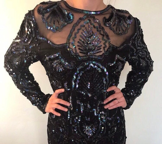 Iridescent sequins dress