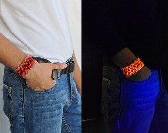 Glow in the Dark Macrame Bracelet: Adjustable Festival Jewelry
