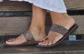 Black Leather Sandals,Slip On Sandals,Indian style,Handcrafted Summer shoes,Women Sandals,Bohemian style sandals,Khadau chapa product logo