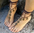 Brass Flower Barefoot Sandals: Crochet Boho Foot Jewelry product logo