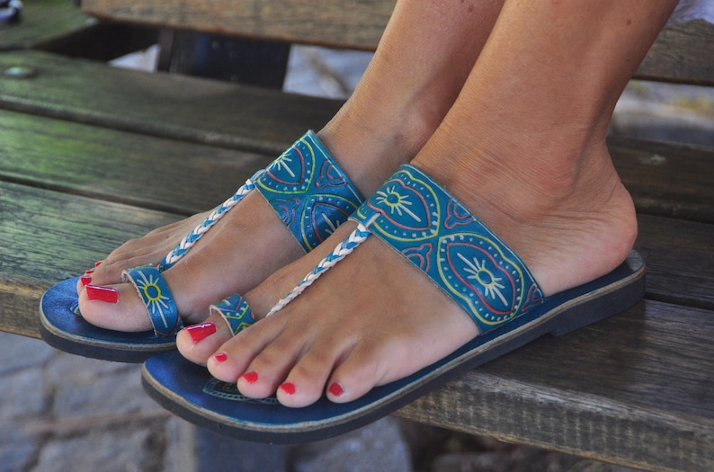 turquoise flip flops sandals
