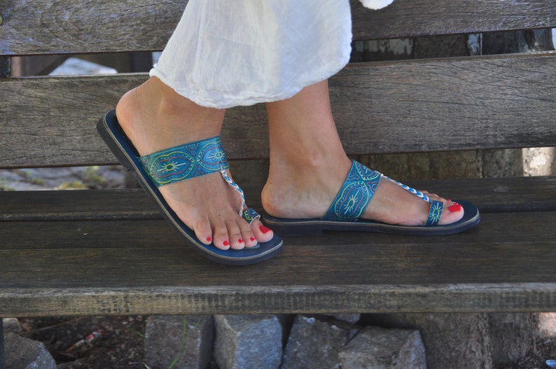 turquoise flip flops sandals