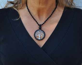 マクラメ生命の樹ネックレス：ブルークォーツ、神聖幾何学 - Etsy 日本