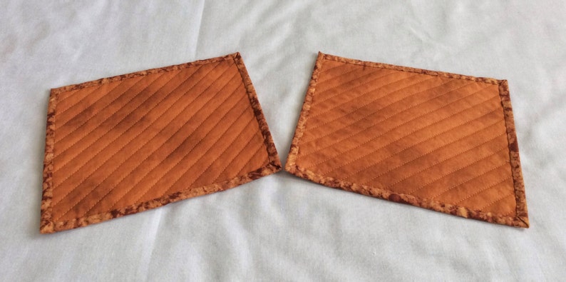 cats cats cats Xmas exchange gift set of 2 on a field of white gray and rust Cats galore cat snack mats mini cat placemats