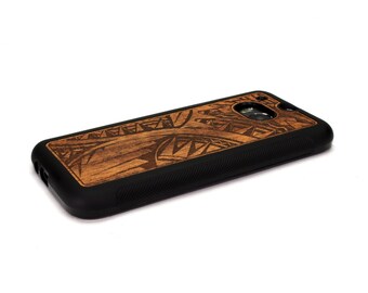 HTC One M8 Case Wood Tribal Design Engraved, HTC One Case Wood HTC One Case, Htc One Wood Case, Wood Htc One M8 Case, Htc One M8 Wood