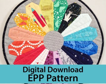 A Ring of Coffins - English Paper Piecing / EPP Template PDF with Bonus Occupied Coffin Paper Piecing Pattern