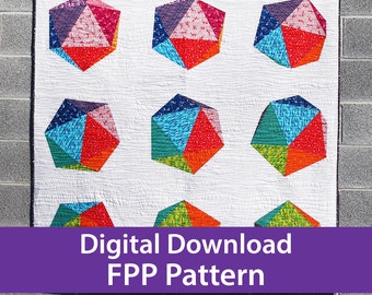 Spinning Icosahedron Quilt - FPP / Foundation Paper Piecing PDF Pattern