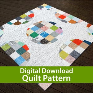 Gepixelter Kreise Quilt - PDF Pattern