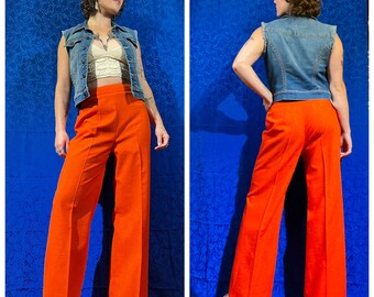 Rare Vintage 1970s Wide Leg I.Magnin "Timwear" Trousers/High Rise/High Waisted/Funky