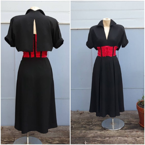 Vintage Gabardine Rockabilly Winter Wool Knit Cardiga Gem