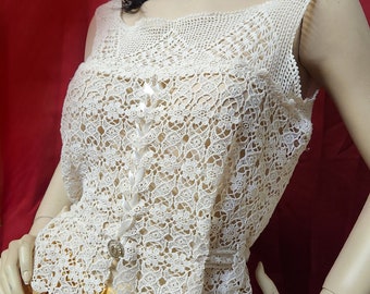 Handmade crocheted  Victorian tank