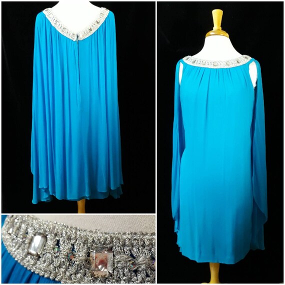 Vintage 1960's Chiffon dress with capelet