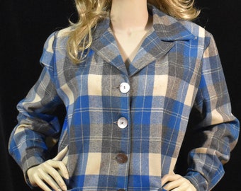 Vintage 1940s wool PLAID women’s jacket
