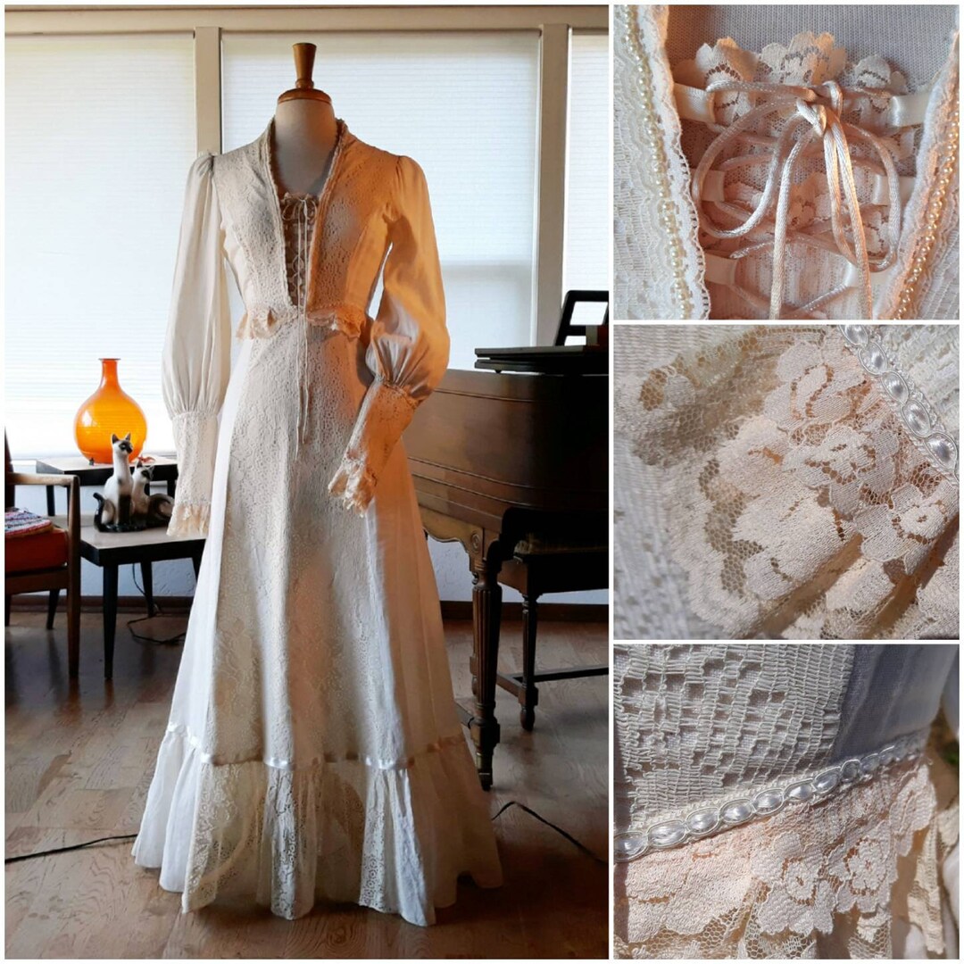 Vintage 1970s Gunne Sax Women Cream Prairie Dress - Etsy