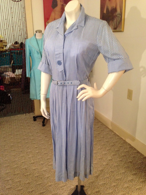 FAB 50's Incredible DAYTIMER Belted Day Dress/Pin… - image 2