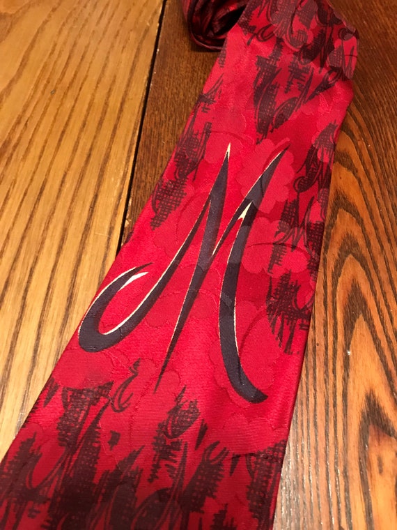 Vintage Hand Painted RAXON 1940's Silk Monogram M