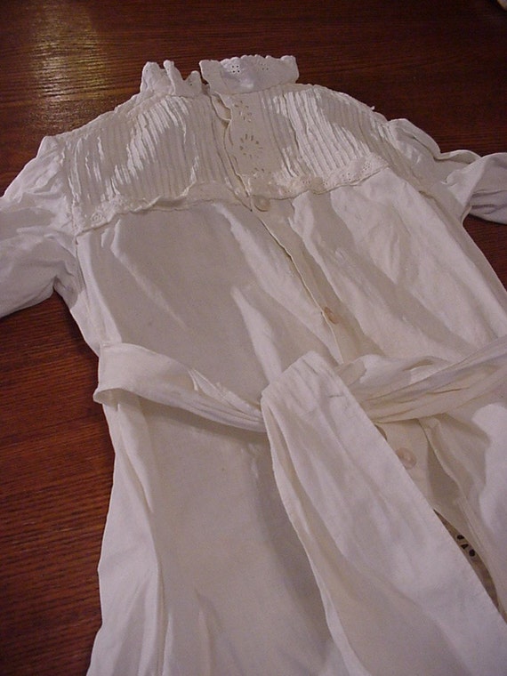 Vtg. Antique Linen 1800's Long Christening Gown S… - image 5