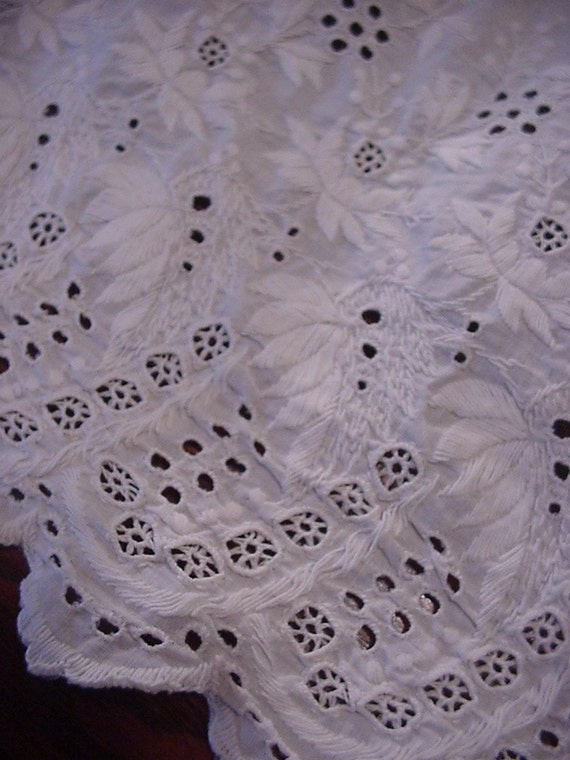 Vtg. Antique Linen 1800's Long Christening Gown S… - image 4