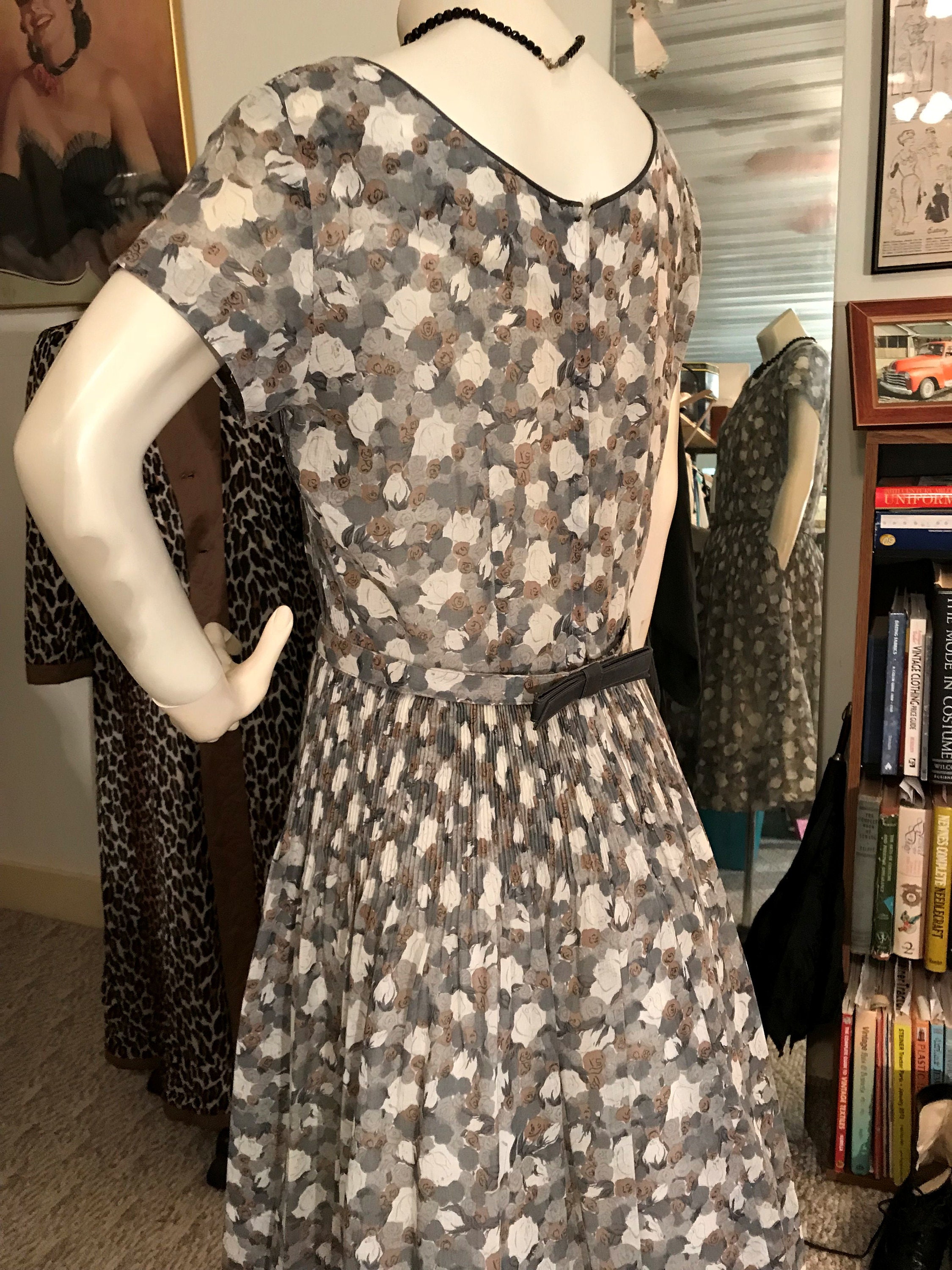Vintage 1950's Circle Skirt Autumn Dress/fab Design & - Etsy