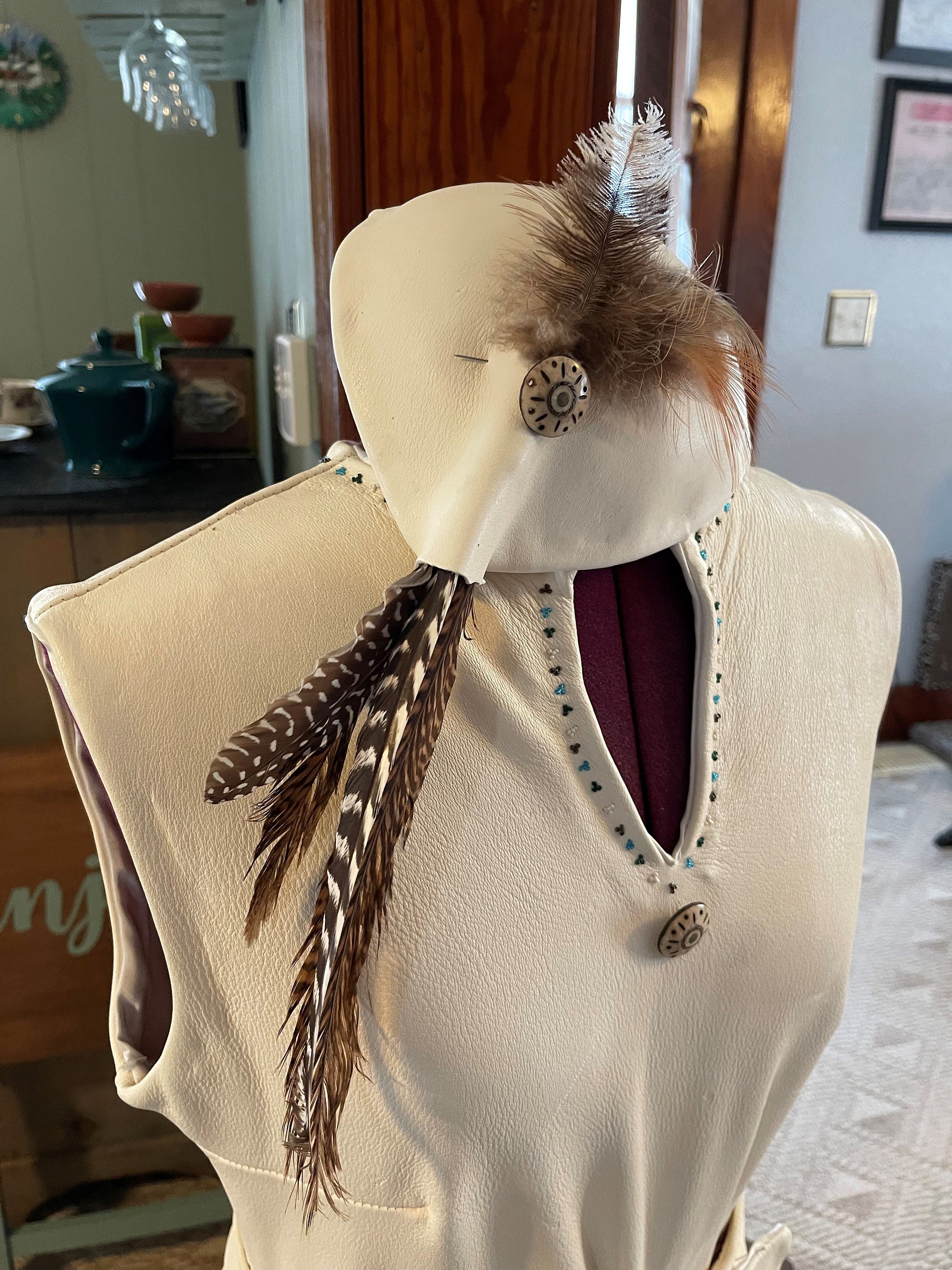 2002 Native American Ivory Doe Skin Blackfeet Beaded Wedding Dress ...