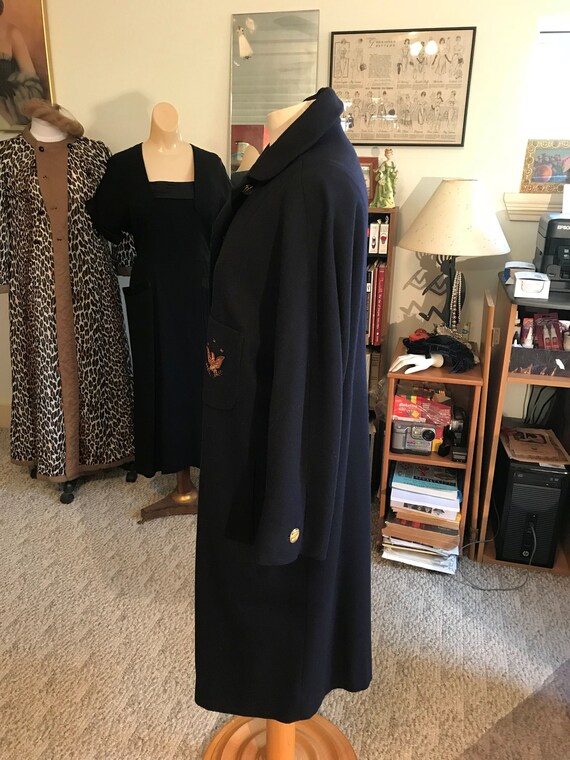 FAB 1940's Vtg. Cashmere Military Style Coat w/Me… - image 4