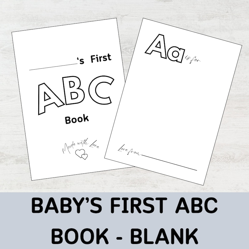 Baby Shower ABC Drawing and Colouring Book, Baby's First ABC Book, Baby ...