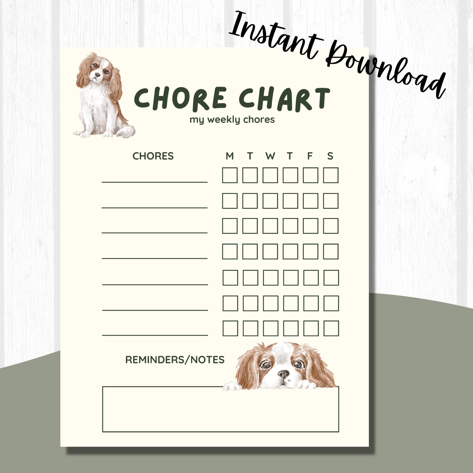 Dog Chore Chart, Kids Printable Chore Chart, Chore Chart for Kids ...